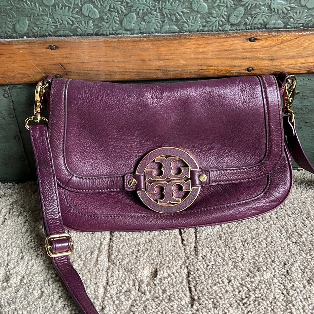 Purple Leather Amanda Tory Burch Crossbody